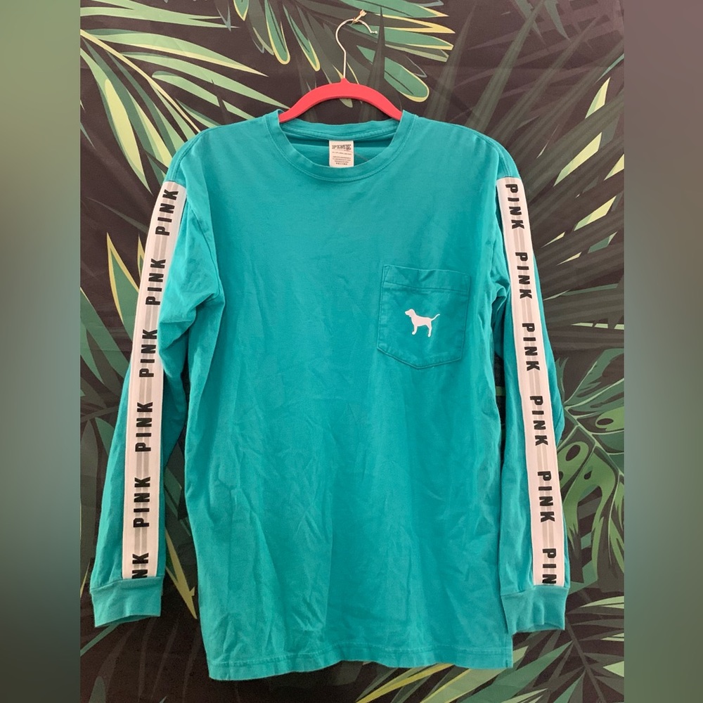Victoria's Secret PINK Long Sleeved Tee in Teal